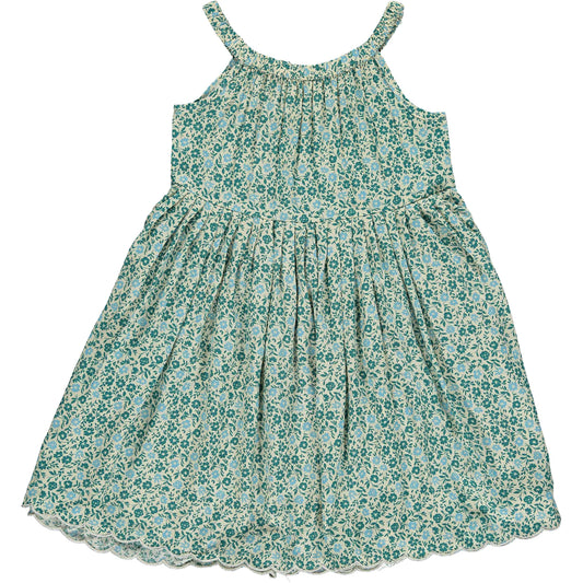 Stella Dress Teal Ditsy Floral