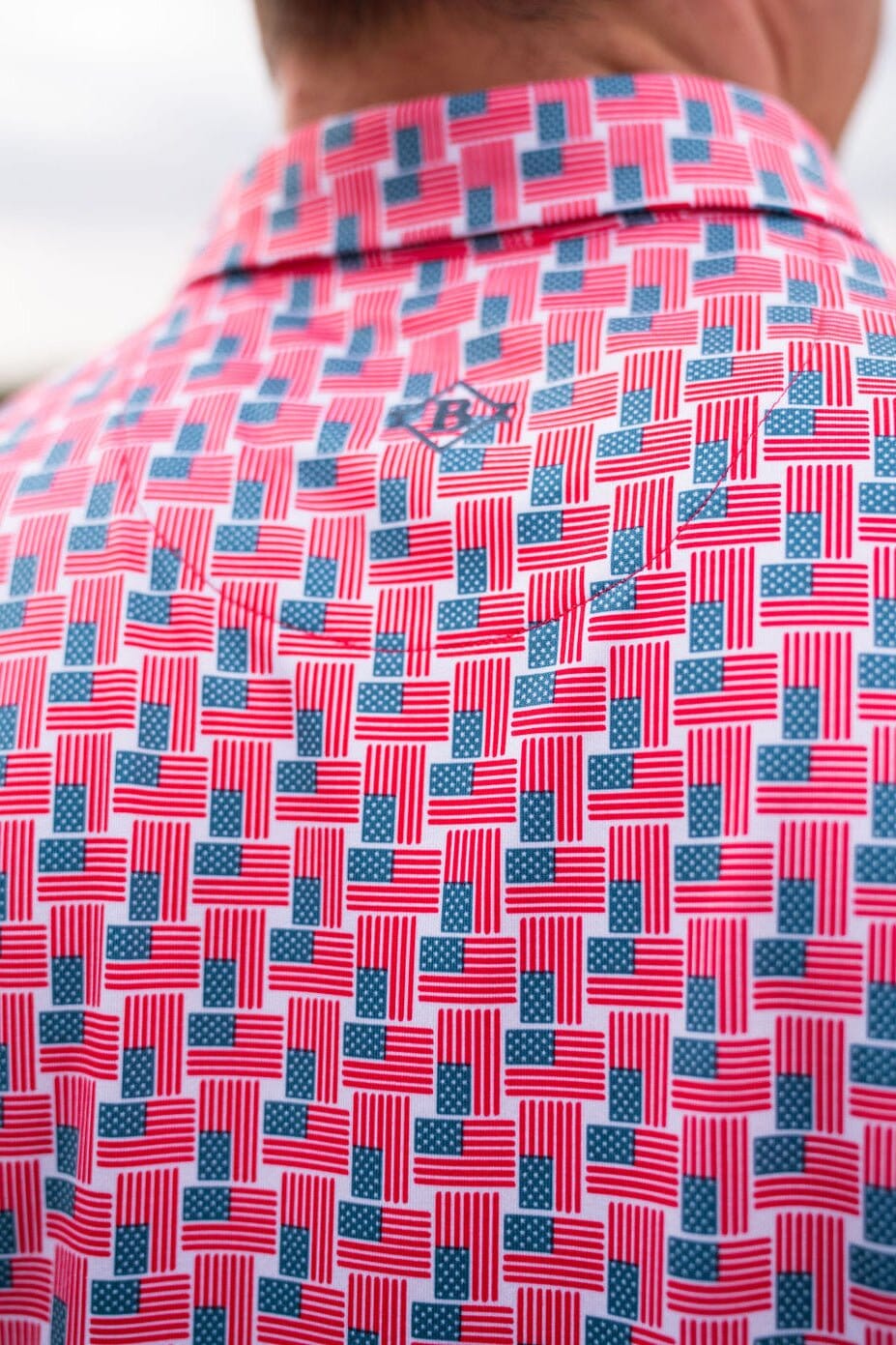 Performance Polo-American Flag Print