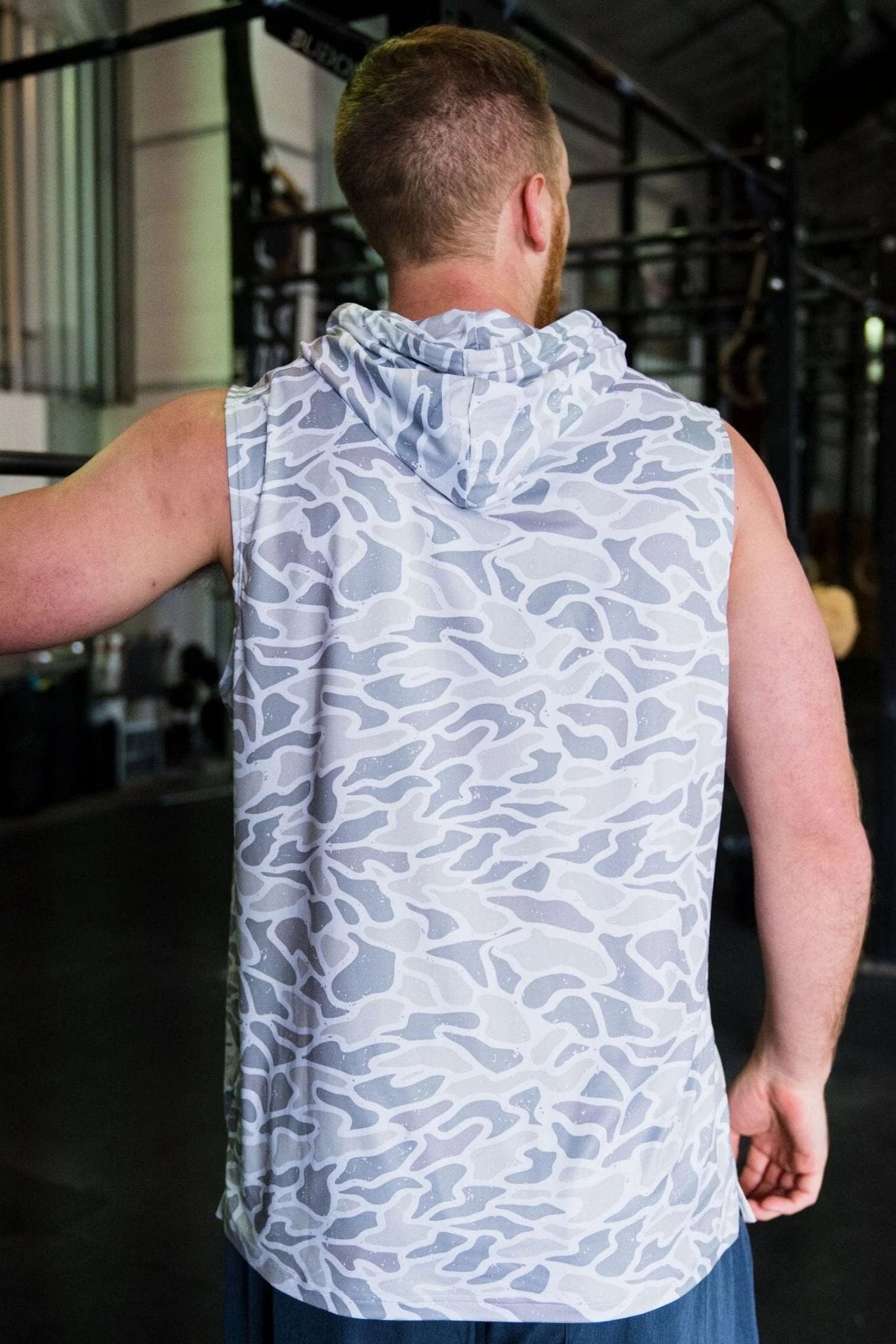 Performance SLEEVELESS Hoodie White Camo Myles Co