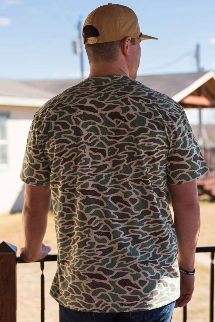 Retro Duck Camo-SS Duck on Water Pocket Tee