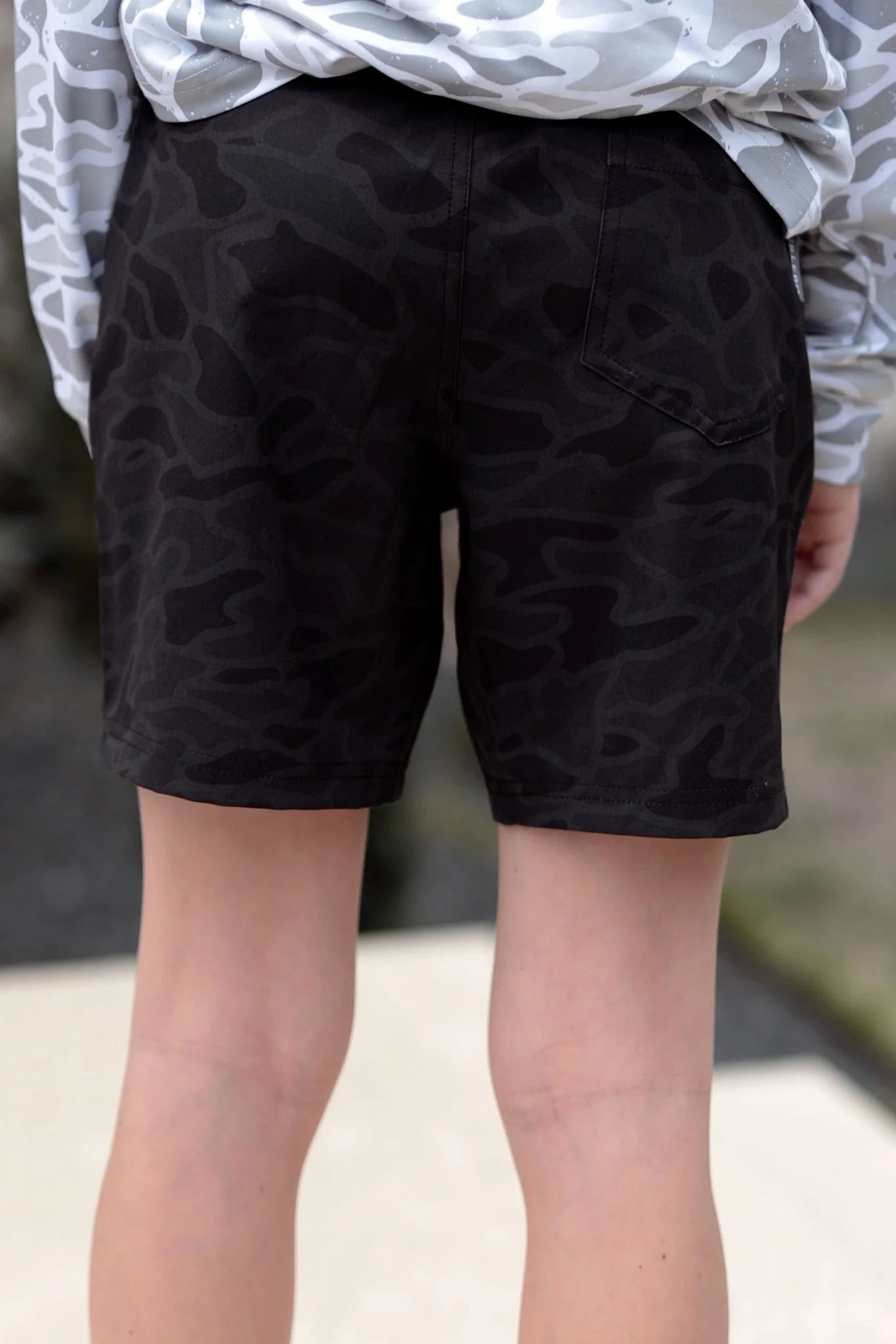 YOUTH Athletic Short-Black Camo