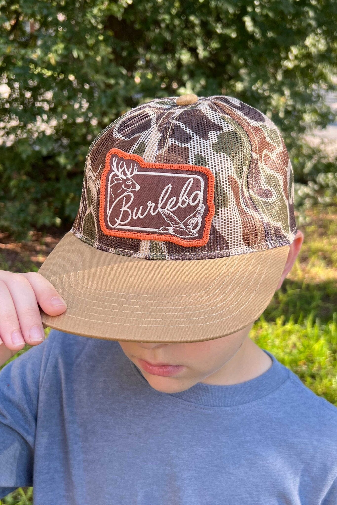 Youth Cap- Patch Logo- Camo Mesh