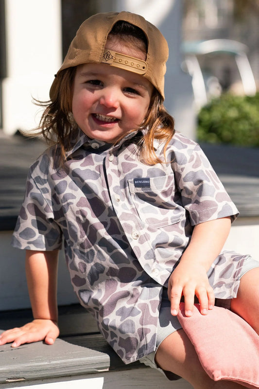 Youth Performance Button Up-Classic Deer Camo