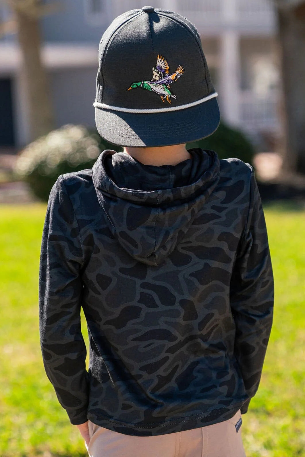 Youth Performance Hoodie-Black Camo