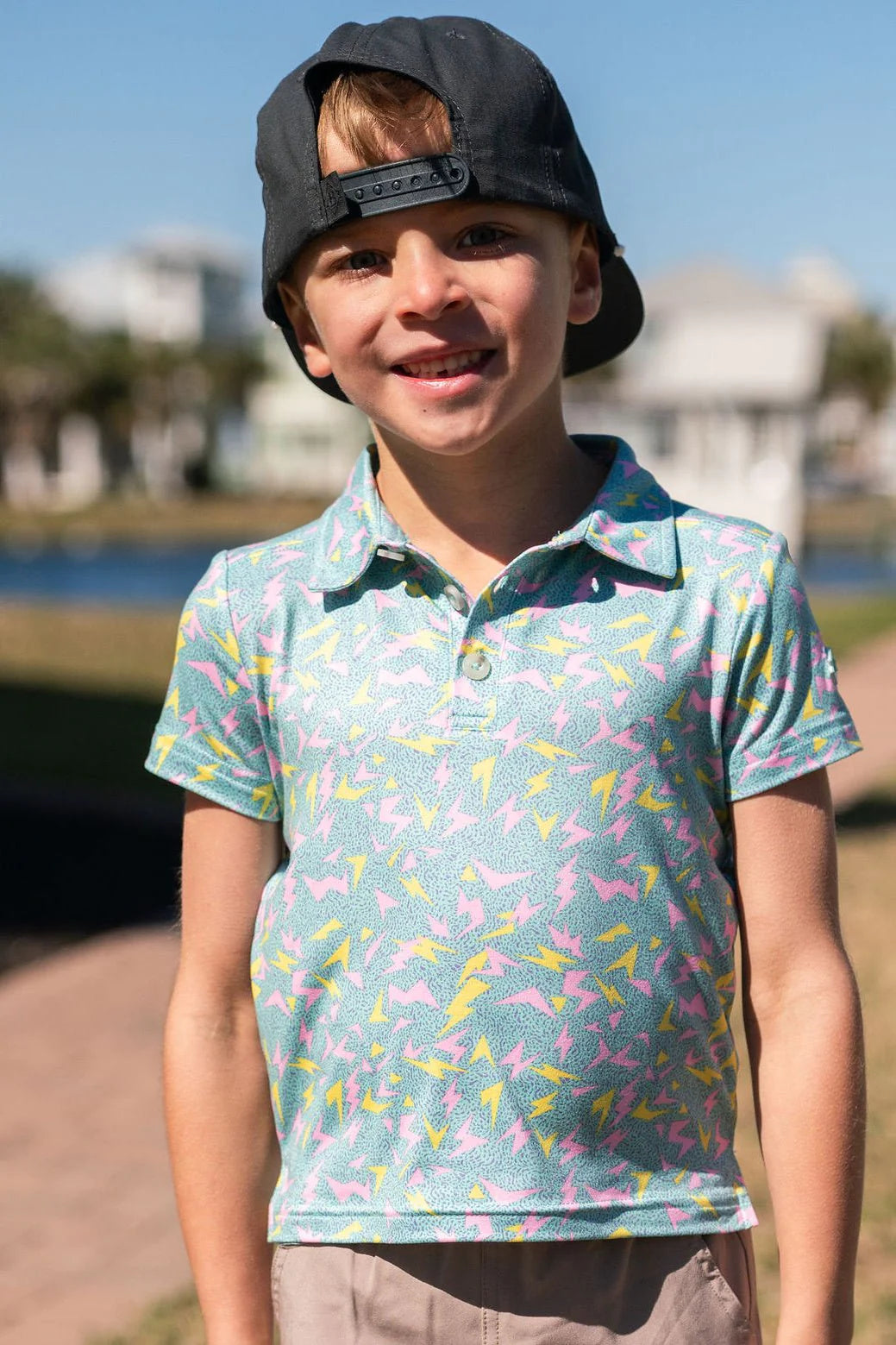 Youth Performance Polo-Electric Storm