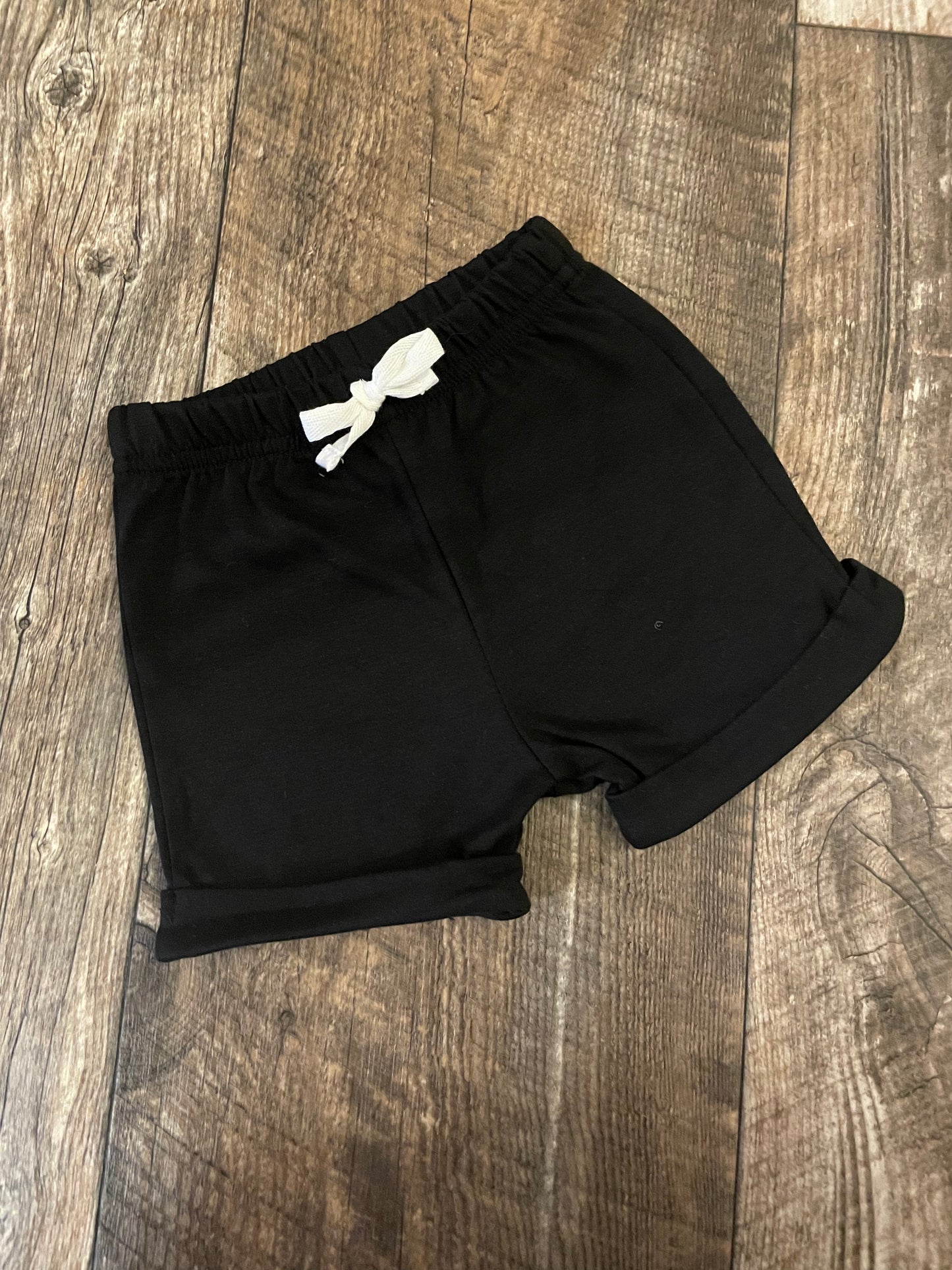 Black Elastic waist shorts