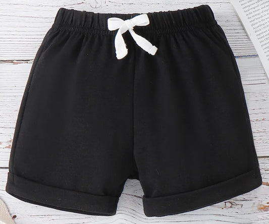 Black Elastic waist shorts